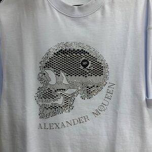 Alexander McQueen White Skull Embellished Tee